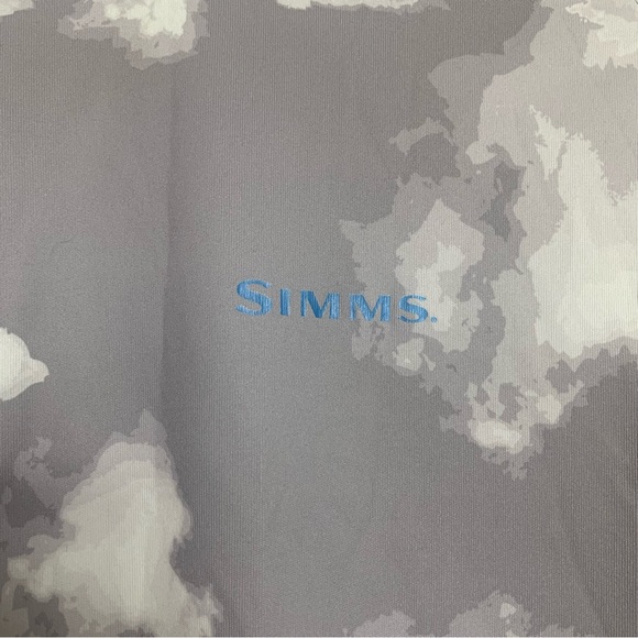 Simms Solarflex Fishing Shirt Men Small Gray Camo Long Sleeve UPF50 Performance - Picture 3 of 10
